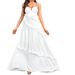 Women's niche design style pure color slim temperament elegant wedding dress suspender skirt_ecoleips.com