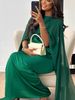 Elegant Winter Chiffon Wrap Cape – Luxe Faux Silk, Flowy & Versatile (Dinner Party, Evening Wear, Casual Chic)_ecoleips.com