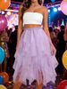 Women's High-waisted Slimming Tulle Skirt, Versatile High-waisted Slimming Mesh Midi Skirt, Tulle Skirt, Mid-length Princess Skirt With Ruffles._ecoleips.com