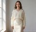Women's Thick V Neck Cable Knit Sweater Loose Fit Style Tassel Detail Pullover Outerwear For Autumn Winter_ecoleips.com