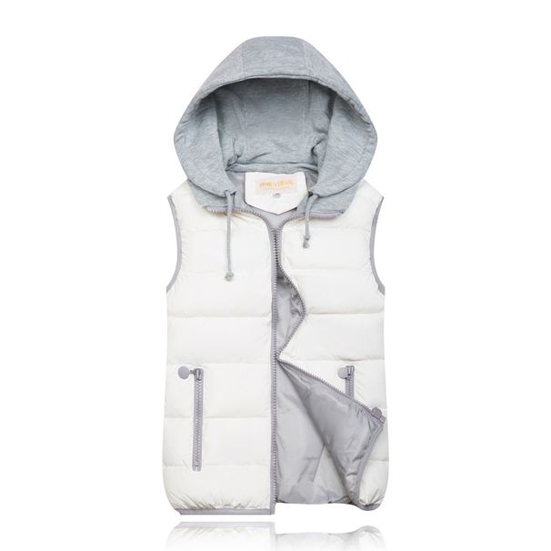 K New Candy Color Cotton Vest; Plus Size Women's Hooded Cotton Vest._ecoleips.com