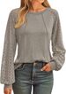 Women's Clothing New Women's Long Sleeved Round Neck T Shirt Lace Stitching Top_ecoleips.com