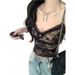 Korean-style Pure Desire Lace Tank Top For Women, 2025 Spring New Fashion Versatile Slim-fit Bustier Sexy Camisole_ecoleips.com