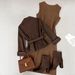 Women's European American Style Two Piece Suit Set Spring Striped Trousers Bound Suit Skirt Sets_ecoleips.com