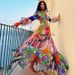 Deep V-Neck Lantern Sleeve One-Piece Swimsuit – Floral Print Beach Cover-Up Set (UPF 50+ Sun Protection, Tummy Control)_ecoleips.com