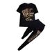 Women's Clothing New Fashion Hot Diamond Heavy Fat MM Short Sleeved Two Piece Suit_ecoleips.com