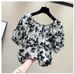Women's Clothing Women's Floral Print Off-Shoulder Top Loose Fit Short Sleeve Fashionable And Chic Summer Style_ecoleips.com