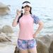 Plus Size Women's Conservative Two Piece Swimsuit Slimming Design For Hot Springs And Chubby Girls Style_ecoleips.com