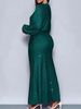 Elegant Plus Size Long Sleeve Maxi Dress – Chic Solid Color Knit Dress For Fall & Party – Stretchy Polyester Blend – Sizes 0XL-5XL (Emerald Green)_ecoleips.com