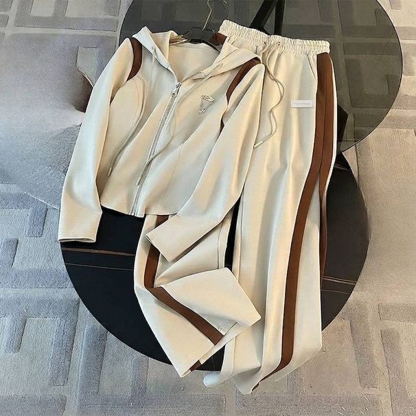 women's silicone print twopiece set trendy color block tracksuit for casual & sporty style_ecoleips.com