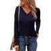Aria Basics Aria Basics European American Foreign Rade Auumn And Winer New Women's Lace Rim Long-sleeve V-neck Loose Kni_ecoleips.com