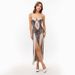Women's Clothing Women's Lace Slit Halter Dress European American Style Leopard Print Summer Fashion For Ladies_ecoleips.com