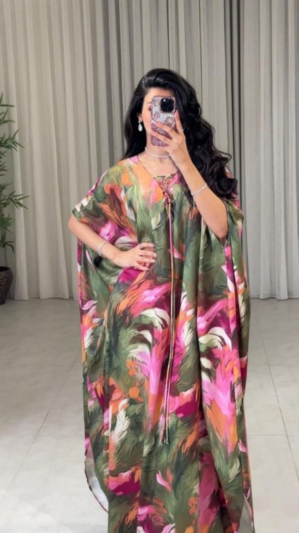 Women's Clothing Printed Kaftan Robe Evening Dress_ecoleips.com