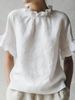 Women's Casual Flounce Hem Short Sleeve Top - Summer Solid Color Loose Fit Blouse (S-XXL, 7 Colors)_ecoleips.com