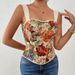 Retro Print French Herringbone Slimming Shapewear Vest Top Camisole Wearable As Outerwear Or Innerwear For Women_ecoleips.com