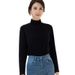 Women's High-Neck Thermal Shirt – Soft Australian Fleece, Warm & Breathable, Slim Fit (Long Sleeve, Versatile Layering Essential)_ecoleips.com