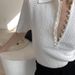 Women's Clothing White T-Shirt For Women New Style Slim Fit Unique Design Versatile Top Short Sleeve Polo Shirt Knitwear Summer_ecoleips.com