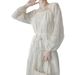 French Temperament Tea Break Gentle Style Unique Dress Super Beautiful 2025 Spring Loose Slimming Long Sleeved Skirt For_ecoleips.com