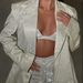 Women’s Clothing Glittery Look Fashion Suits Shiny Suit Jacket Underwear Straight Pants Three Piece Suit_ecoleips.com