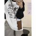Korean Version Loose Cute Printed Women's Long Sleeved T-shirt Fashion Stitching Casual Versatile Round Neck Top_ecoleips.com