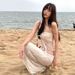 Unique Design Women's Lace Strapless Swimsuit Two Piece Long Dress for Island Vacations Hot Springs Sexy Photoshoots_ecoleips.com