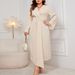 Women's Clothing New Long Sleeved Dress Temperament Waist Slim Irregular Cut Long Skirt_ecoleips.com