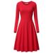 Women's Solid Color Round Neck Long Sleeve Loose Dress Fashion For Europe And America_ecoleips.com