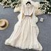 Elegant Lace & Mesh Long Dress – High-Quality Embroidered A-Line Dress For Women_ecoleips.com