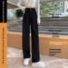 Women's Clothing Women's Slim Fit Wide Leg Pants Casual Loose Black Straight Leg Suit Pants Versatile Drapey Summer Trousers_ecoleips.com
