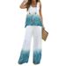 Women's 3D Printed Casual Set Sleeveless Vest And Wide Leg Pants Two Piece Outfit American Style Summer Wear_ecoleips.com