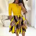 Women's Clothing Women's Round Neck Printed Belt Dress Autumn Winter Casual Fashion Commuter Style Female Clothing_ecoleips.com