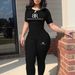 Women's Clothing Style Women's Fashion Tight Fitting T-Shirt Pants And Short Sleeved Set Clothing For Women_ecoleips.com