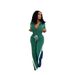 Women's Clothing Velvet Denim Thread Stitching Sports Pants Suit Two Piece Suit_ecoleips.com