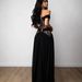 Black Off-Shoulder Lace Hollow Out Long Dress High Slit Flowing Evening Gown For Women_ecoleips.com