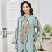 Women’s Clothing New Collar Flower Sequined Skirt Light Luxury Celebrity Party Dress Long Skirt Muslim_ecoleips.com