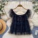 Sweet Bow Multi Layered Mesh Shirt Korean Style Women's Fashionable Youthful Short Sleeved Top_ecoleips.com