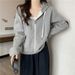 European American Real-shot Women's Sweatshirt, Spring And Autumn Thin Long-sleeve Loose Top, Hooded Zip-up_ecoleips.com