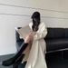 Large Lapel Collar Double-sided Wool Coat, Extended And Enlarged Belt Bathrobe Lace-up Woolen Thickened Long-haired Coat For Women_ecoleips.com