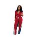 Women's Clothing Velvet Denim Thread Stitching Sports Pants Suit Two Piece Suit_ecoleips.com