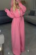 Women's Clothing Women's Autumn Winter Long Sleeve Hooded Sweatshirt And Elastic Waist Pants Two Piece Set Solid Color Tie Waist_ecoleips.com