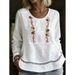 Women's Clothing Casual Shirt Women’s Elegant Long-Sleeve Blouse – Lace Trimmed Relaxed Fit Shirt (Breathable Cotton, Casual & Chic)_ecoleips.com