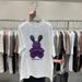 Women's Clothing Thickened Brushed Short Sleeved T Shirt For Women Spring Mid Length Loose Rabbit Cartoon Top_ecoleips.com