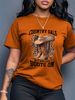 Women's Plus Size Summer T-Shirt Round Neck Drop Shoulder Comfortable Casual Top With Letter Print For Plus Size Women_ecoleips.com