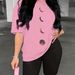 Summer Women's Casual And Fashionable Moon Print Loose T-shirt+shorts Two-piece Sportswear Suitable For Daily Wear-111_ecoleips.com