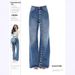 Vintage Washed High-Waisted Straight-Leg Jeans – Button-Front Wide-Leg Denim Pants For Women (Blue, S-XL)_ecoleips.com