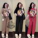Women's Summer Fashionable Casual Korean Style Cartoon Bear Two Piece Set Wide Leg Pants Loose Short Sleeved Youthful Trendy_ecoleips.com