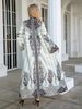 Women's Long Robe Dress Abaya, Stand Collar Design, Printed Embellished Beaded New Style, Cross-Border Muslim Fashion_ecoleips.com