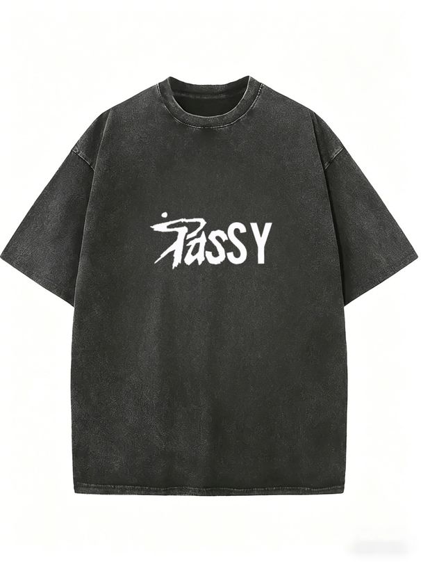 Classic Retro Washed Women Basic Short Sleeve Shirt, Relax Oversized Silhouette, Smooth Cotton Plain Tee For Daily Home Street Summer Lifestyle_ecoleips.com