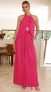 2025 Solid Color Elegant Two Piece Set Round Neck Vest And Wide Leg Pants Suit Women Clothing_ecoleips.com