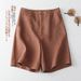 Cotton Women, Summer New High-Waisted Casual Wide-Leg Pants, Linen Mid-Length Versatile Straight-Leg Five-Point Shorts_ecoleips.com